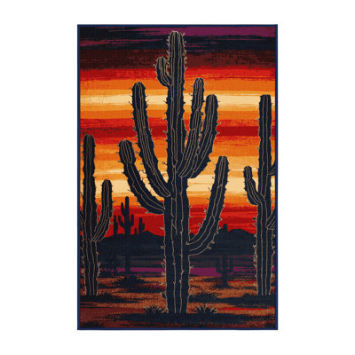 Machine Washable Botanical Purple Area Rug
