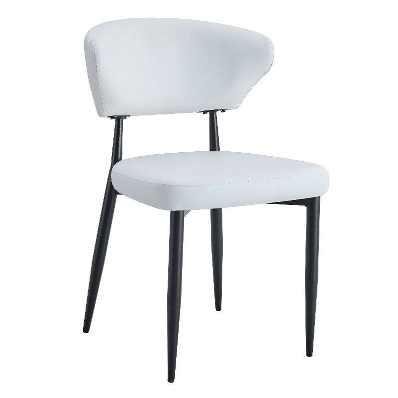 La chaise de salle à manger blanche minimaliste ergonomique, avec un dossier incurvé pour une conception confortable, libère une nouvelle position assise confortable et minimaliste. Un ensemble de 4 est disponible en noir et blanc.