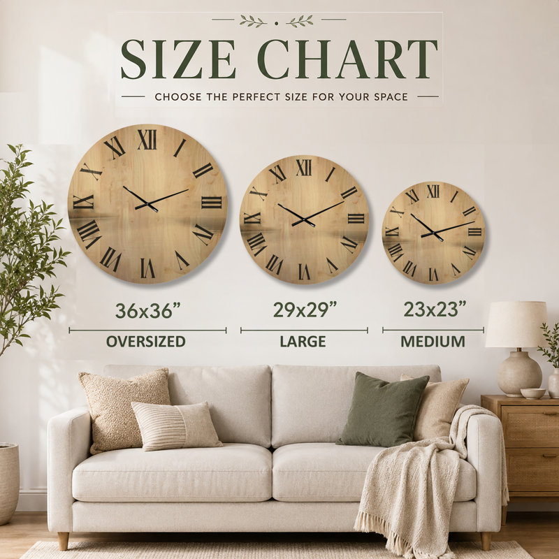 Horloge murale en bois Lake, Large