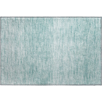 Tapis turquoise Prisco lavable à la machine de qualité supérieure