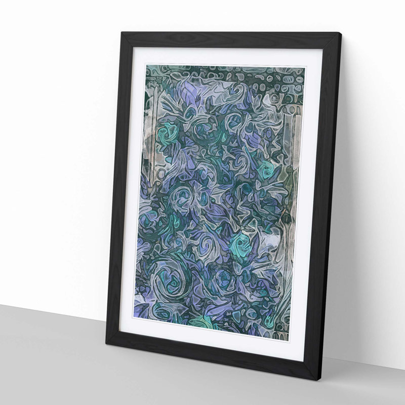 Roses in Abstract - Picture Frame Graphic Art Print, Black, 76cm H x 50cm W x 2cm D