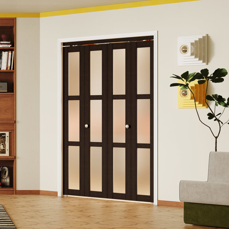Porte pliante en bois manufacturé 3-Lite, 48 po x 80 po
