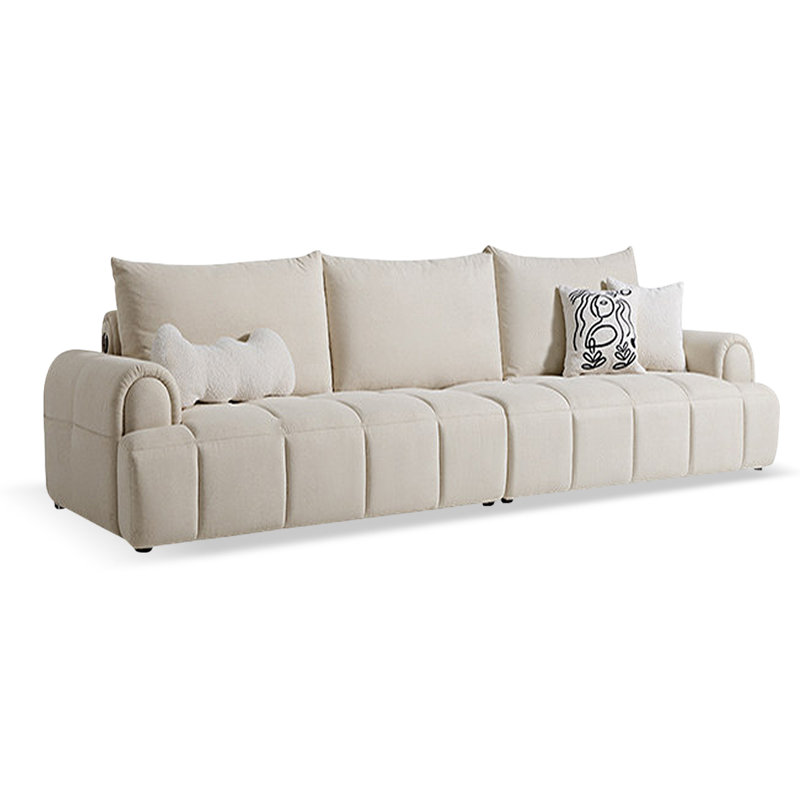 Coussin de canapé modulaire en chenille blanc, H 34,65 po x l 105,51 po x P 41,73 po, Blanc