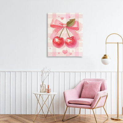 Cerises sur toile vichy rose, design par Creative Studio