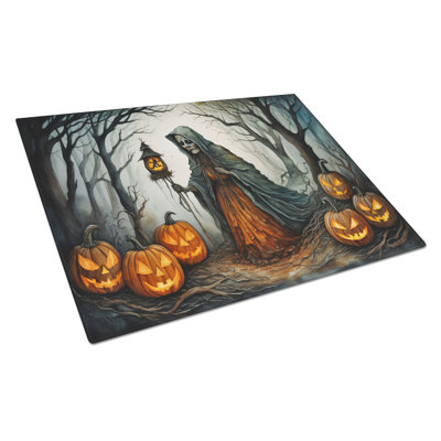 The Weeping Woman Spooky Halloween Glass Cutting Board Large