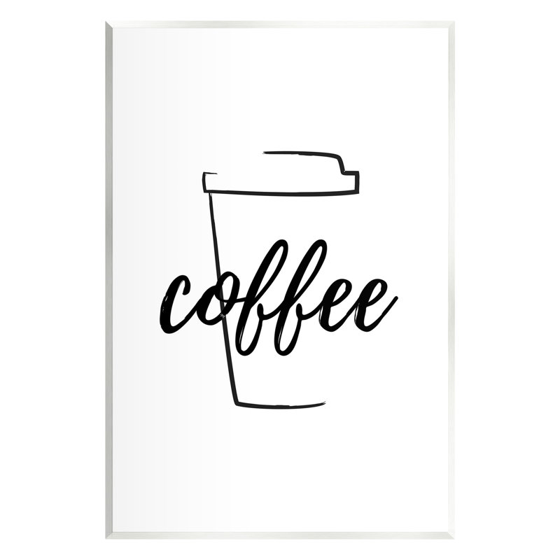 «Minimal Coffee Cup» par Martina Pavlova, Bois sans cadre, H 19 po x l 13 po x P 0,5 po