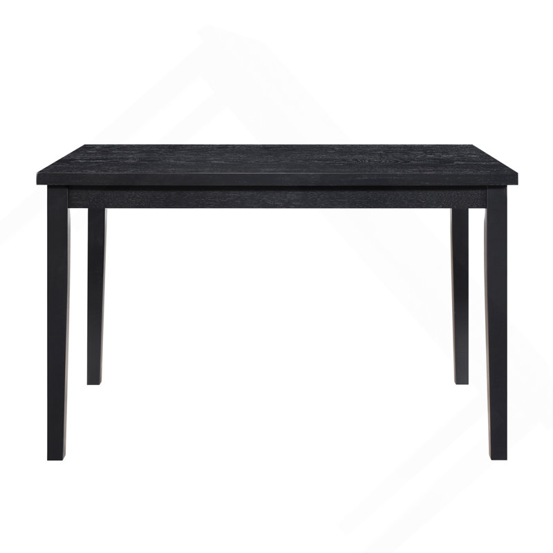 Table de salle à manger à finition noire et salle à manger de style décontracté