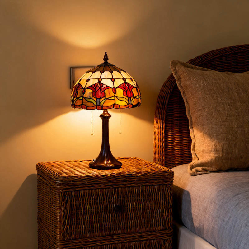 Lampe de table 12 "style vitrail Tiffany