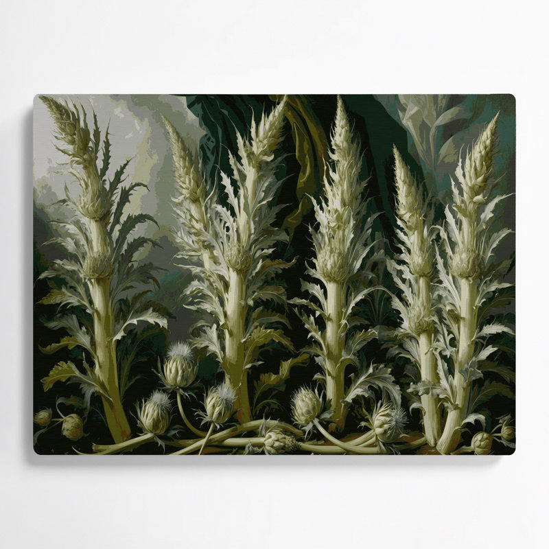 Art mural en métal légumes vert cardon, H 12 po x l 18 po