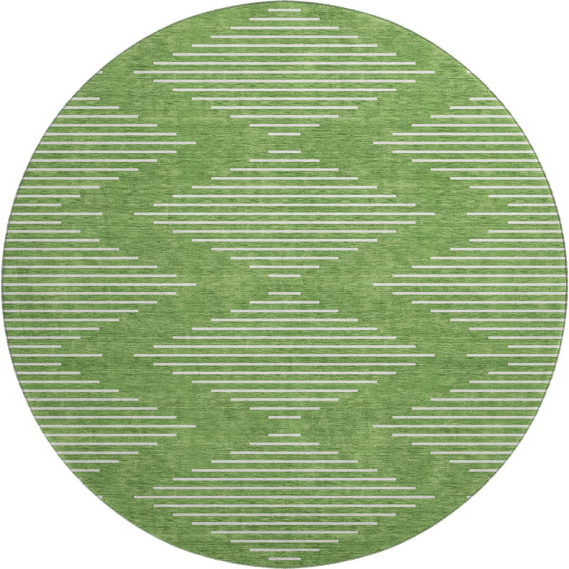 Tapis géométrique Premium lavable à la machine Colmenero AMF1016, Rond 8 pi