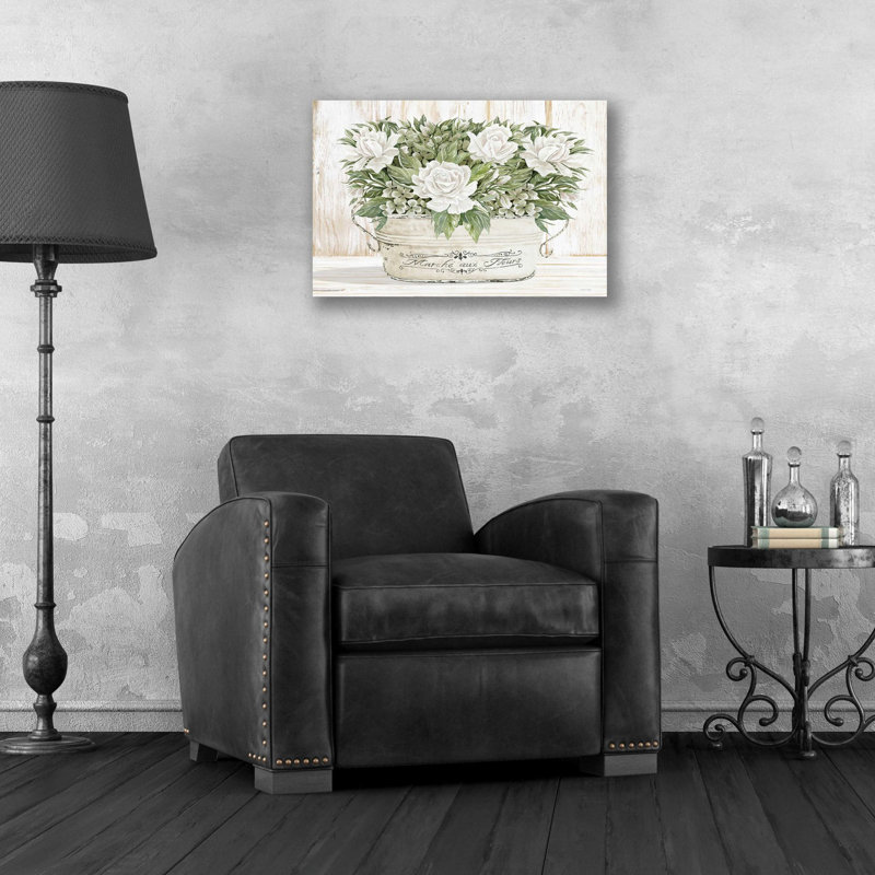 «Roses in White» par Cindy Jacobs, art mural en verre acrylique, H 16 po x l 24 po x P 0,2 po