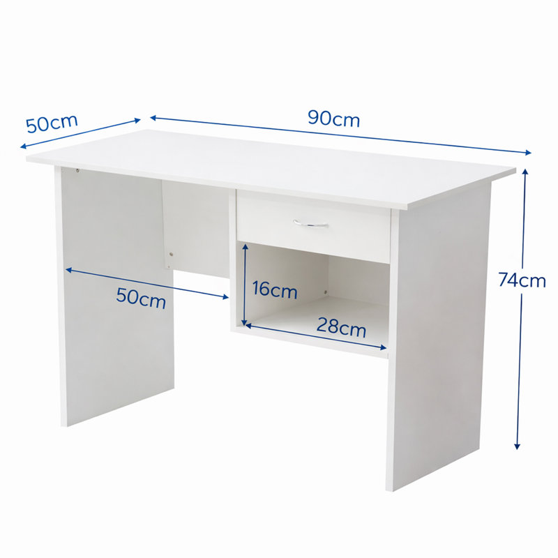 Asman Computer Desk, White