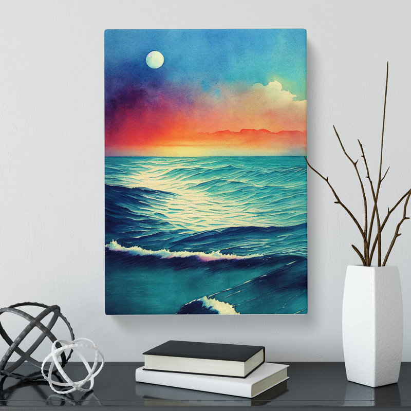 Watercolour Seascape Vol.1 - Wrapped Canvas, 50cm H x 35cm W x 3cm D