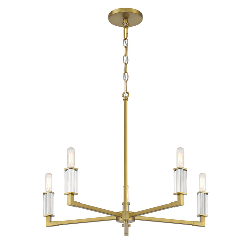 Jahrell 5 - Light Soft Brass Candle Style Pendant