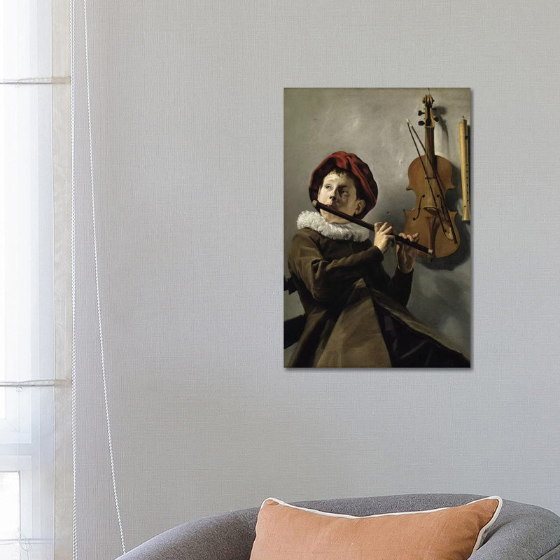 Boy Playing The Flute, C.1630 by Judith Leyster - Wrapped Canvas Painting, 66.04cm H x 45.72cm W x 1.905cm D