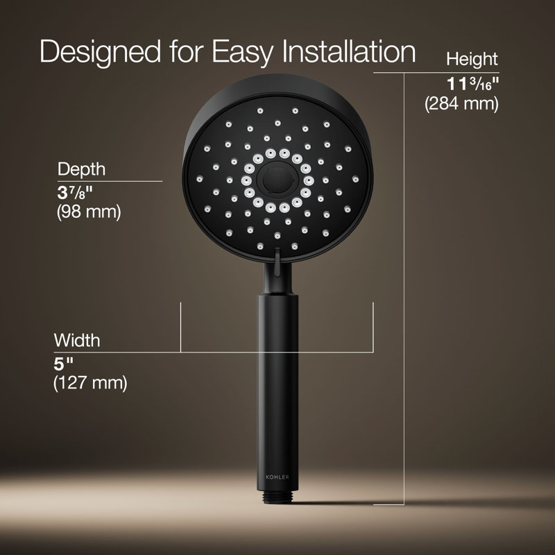 Purist® 2.5 GPM Multifunction Handheld Shower Head with Katalyst Air-Induction Technology, Matte Black