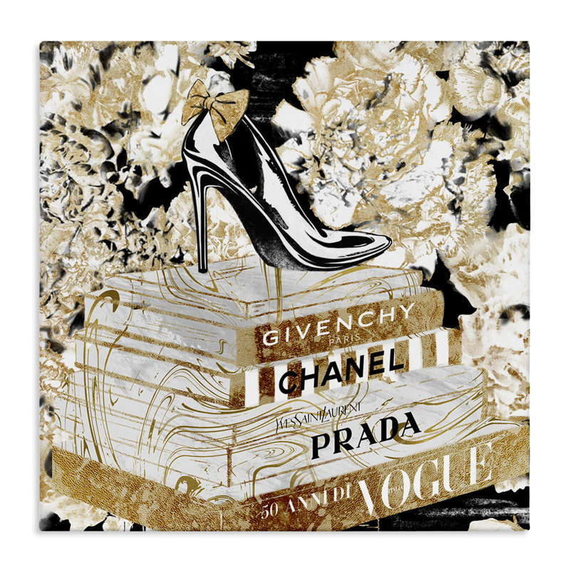 «Fashion Heels and Books» par Ziwei Li, impression d'art graphique, H 24 po x l 24 po x P 1,5 po