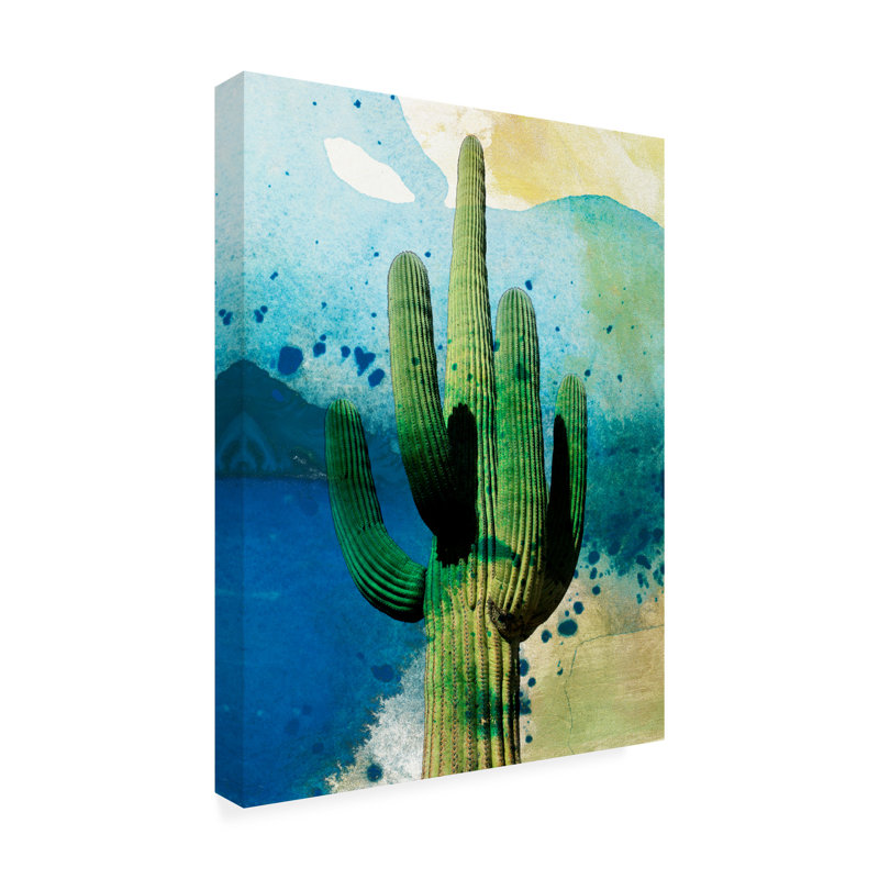 Toile d'extérieur «Cactus Abstract» par Kalisa Sisa Jasper, H 19 po x l 14 po x P 1,5 po