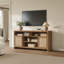 Meuble télé moderne en rotin de 63 po de largeur avec armoire de rangement et tablettes réglables, meuble audio-vidéo pour salon, chambre à coucher-1600740273