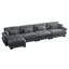 L-Shaped 4 Seater Sectional Sofa With 1 Movable Ottomans & Pillows-1491417686