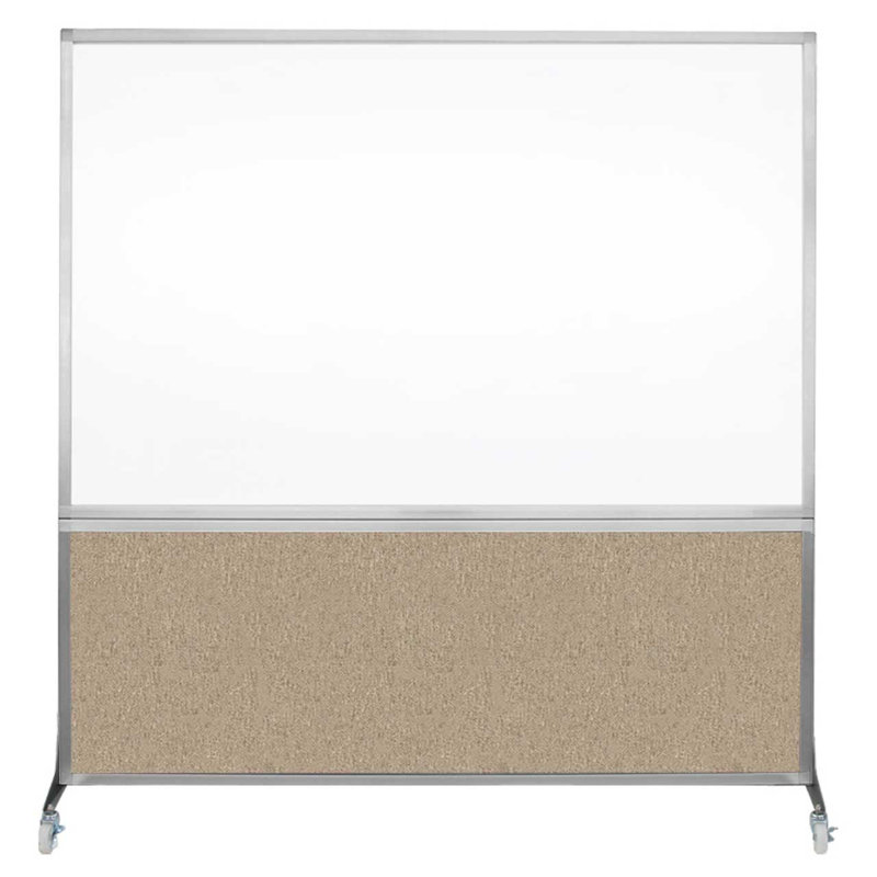 Tableau blanc mobile 6 'de haut DivideWrite, Seigle, H 72 po x l 72 po, Argent
