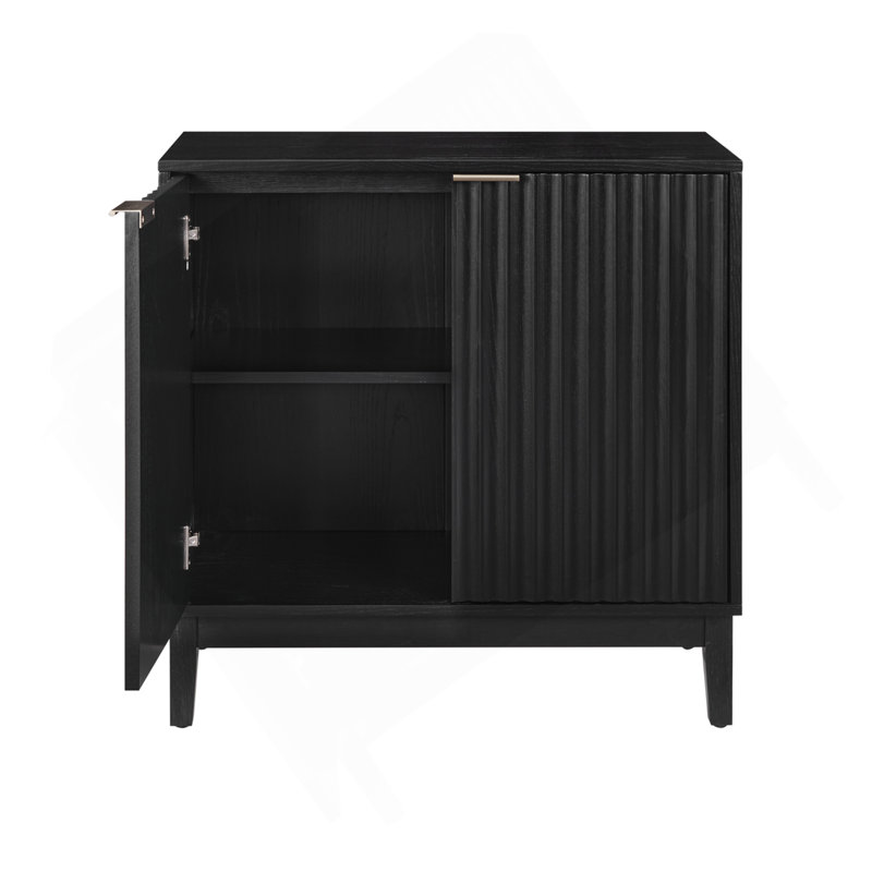 2 Door Storage Cabinet, Black