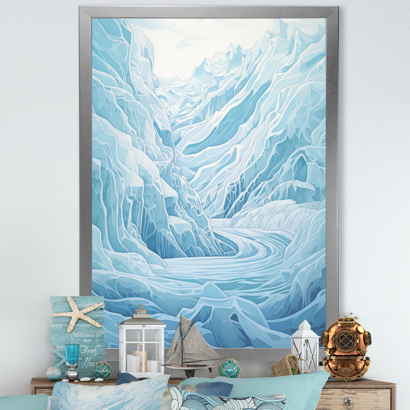 Paysage de Kawaii en Alaska IV sur toile, Cadre simple argenté, H 32 po x l 24 po x P 1 po
