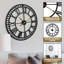 Très grande horloge murale ronde en métal, grande horloge silencieuse à chiffres romains 32 po, décor de bureau à domicile-121720870