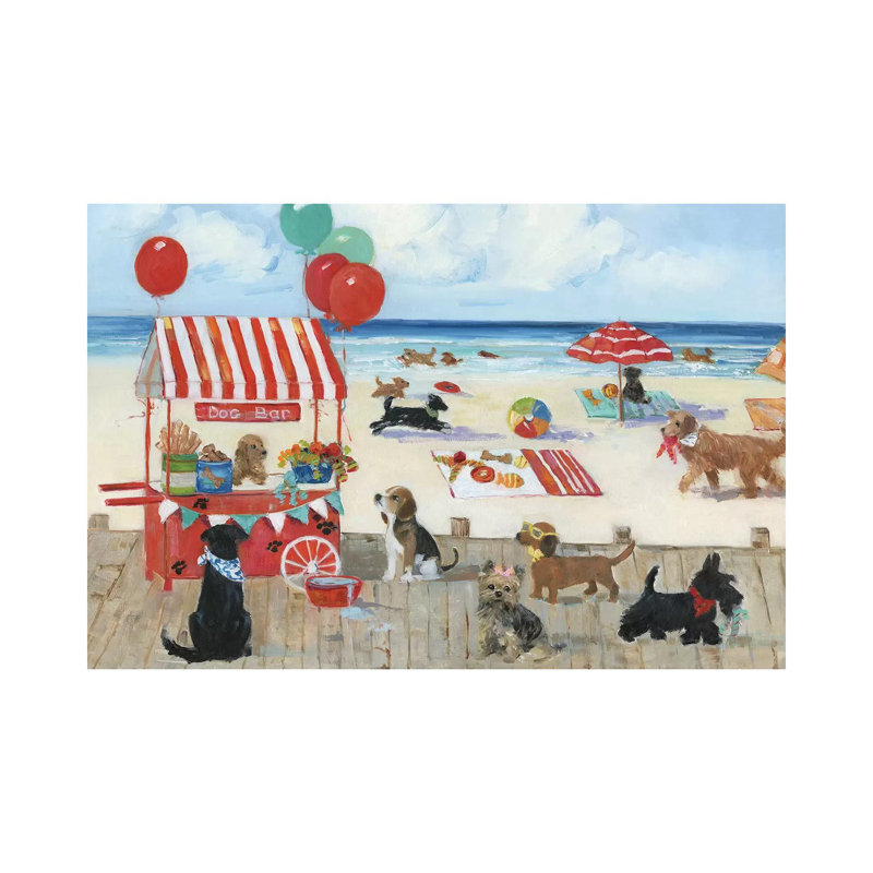 Beach Bark Park I by Sally Swatland - Gallery-Wrapped Canvas Giclée on Canvas, 20.32 cm H x 30.48 cm W, Canvas
