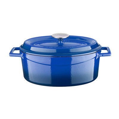 Casserole en fonte émaillée lave 5 pte Série ovale avec couvercle tendance