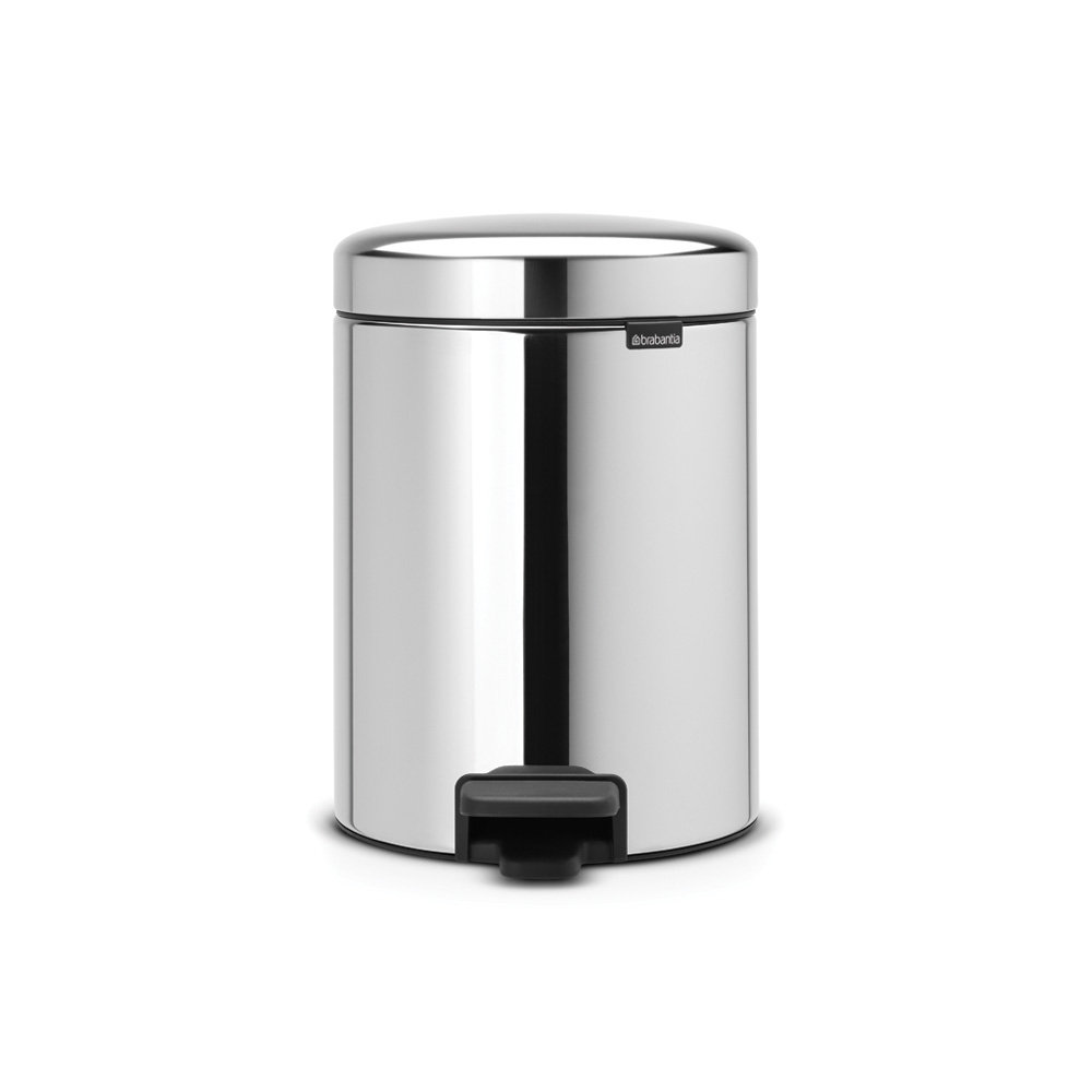 Brabantia Newicon 1.3gal Step-On Can, Brilliant Steel