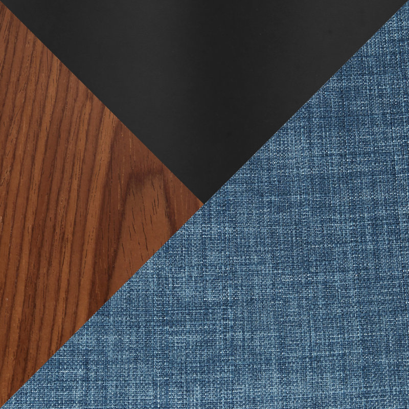 Tabouret de bar Curvo, Bleu et noir