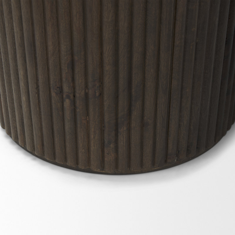 Solid Wood End Table, Dark Brown