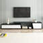Meuble télé moderne, minimaliste, rectangulaire, extensible, avec 2 tiroirs et 1 armoire pour le salon, jusqu'à 100 po-70382956