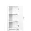 Élégante armoire à linge blanche avec rangement pratique et espace de rangement efficace