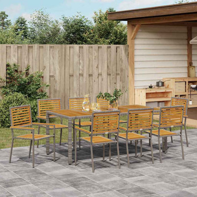 8 - Person Patio Dining Set Rectangular Table