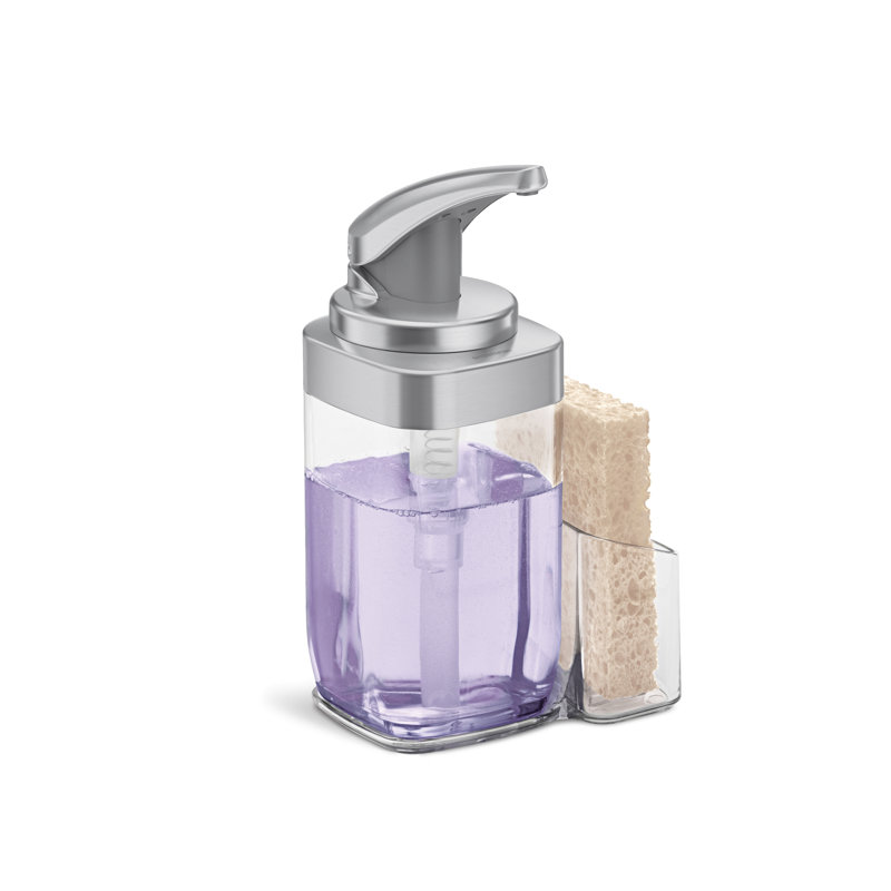 Simplehuman 650ml Square Push Pump Soap Dispenser With Caddy, Brushed Nickel