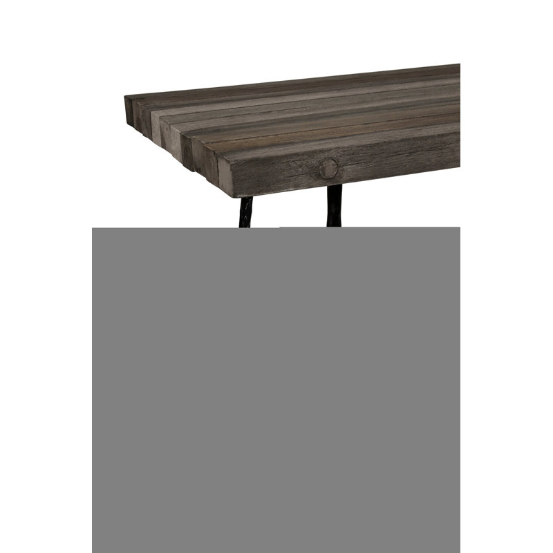 Oak Metal Base Dining Table