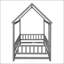Lit simple en bois avec structure de toit-360445616-360445617