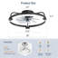  Ventilateur de plafond encastré noir moderne 20 "avec cadre incurvé à DEL Cissline pour espaces de chambre à coucher et de salon