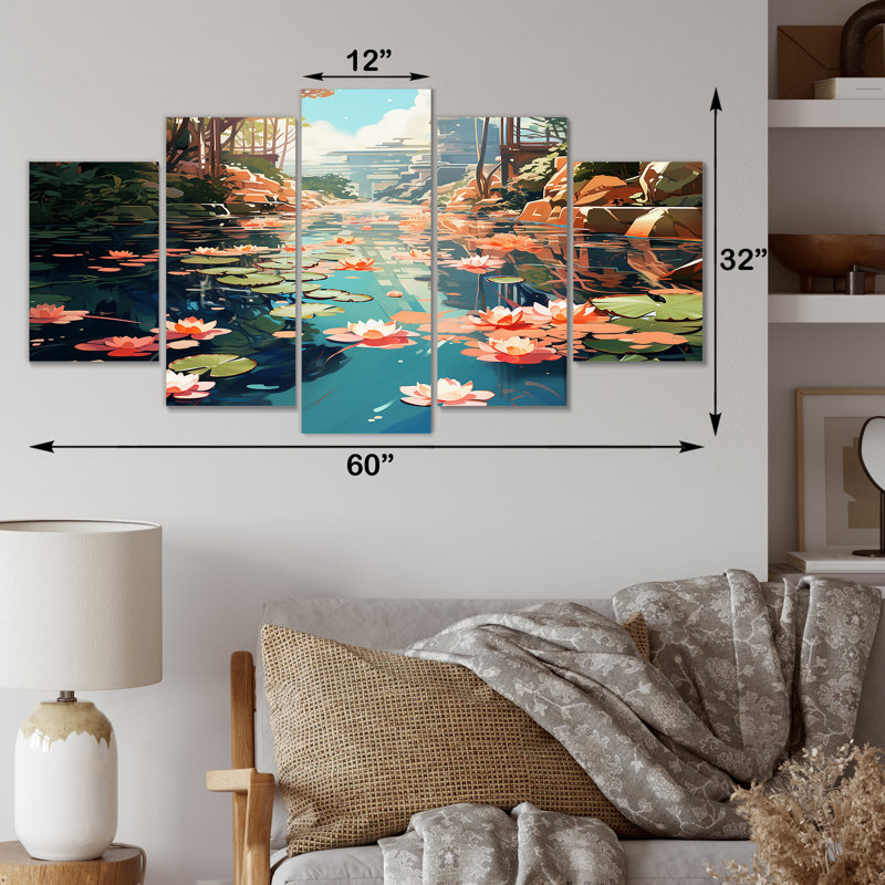  «Monets Garden Revisité Landscape II - Classics Multipanel Wall Art For Living Room
