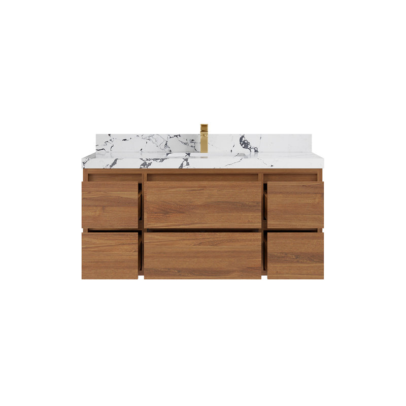 Dafnee 48'' Single Bathroom Vanity with Top, Viola Night