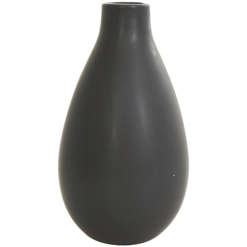 Mable 3 Piece Ceramic Table Vase Set, Black