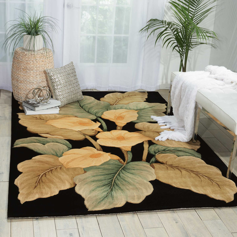 Tapis floral ivoire Janeth, Rectangle 7 pi 6 po x 9 pi 6 po