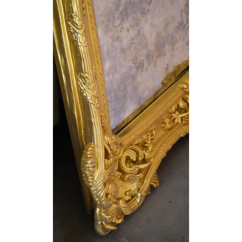 Solid Wood Rectangle Mirror, Gold