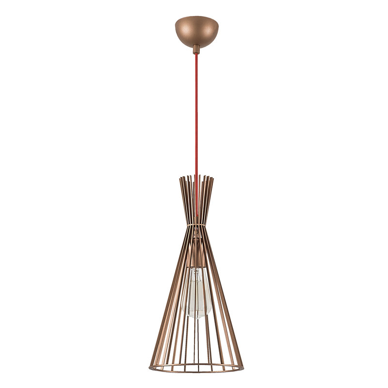 Stunning Copper Chandelier, 20 cm Diameter x 53.5 inches Height | Industrial Iron Body, E 27 Socket, Max 40 W | Modern Glam Lighting for Home, Dining Room, Kitchen | Elegant Design with 35.4 inches Cable Length
