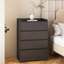 Buffet noir pour rangement de salon - 4 tiroirs, armoire 25,6 po x 15,86 po x 38,77 po, pouces