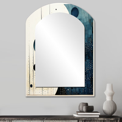 Miroir décoratif sarcelle jaune sarcelle Mid Mid Century Minimalist Rain I