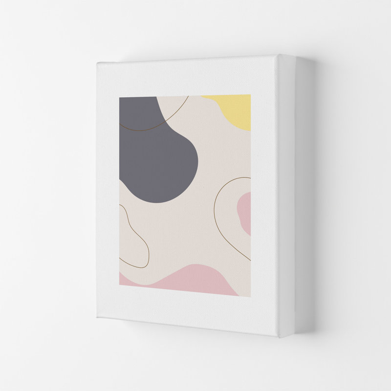 Mila Pink Abstract N17 - Print, 29.7cm H x 21cm W x 4cm D, Wrapped Canvas