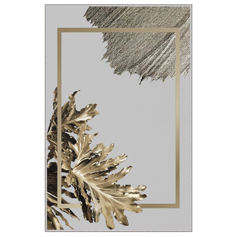 Tapis rectangulaire en polyester tissé à la machine 2 pi 7 po x 4 pi 11 po Anamosa